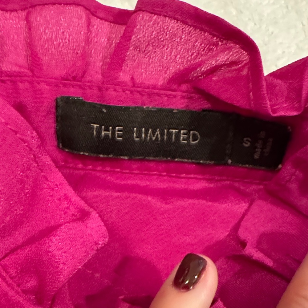 The Limited Fuchsia Ruffle Front Blouse - Picture 2 of 7